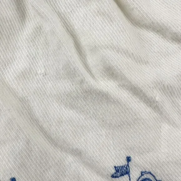 Carters Vintage Baby One Year Snap Shirt White Embroidered Girl Danish Clog Boat - Picture 2 of 7